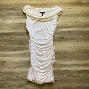 BCBGMaxAzria Mona Ruched White Dress